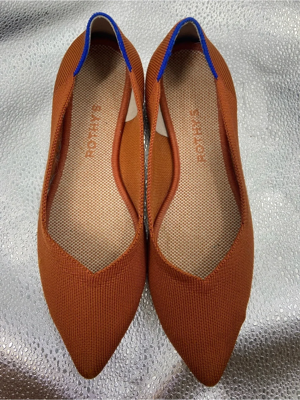 Rothy’s The Point Toe Ballet Flat Fawn Orange 9